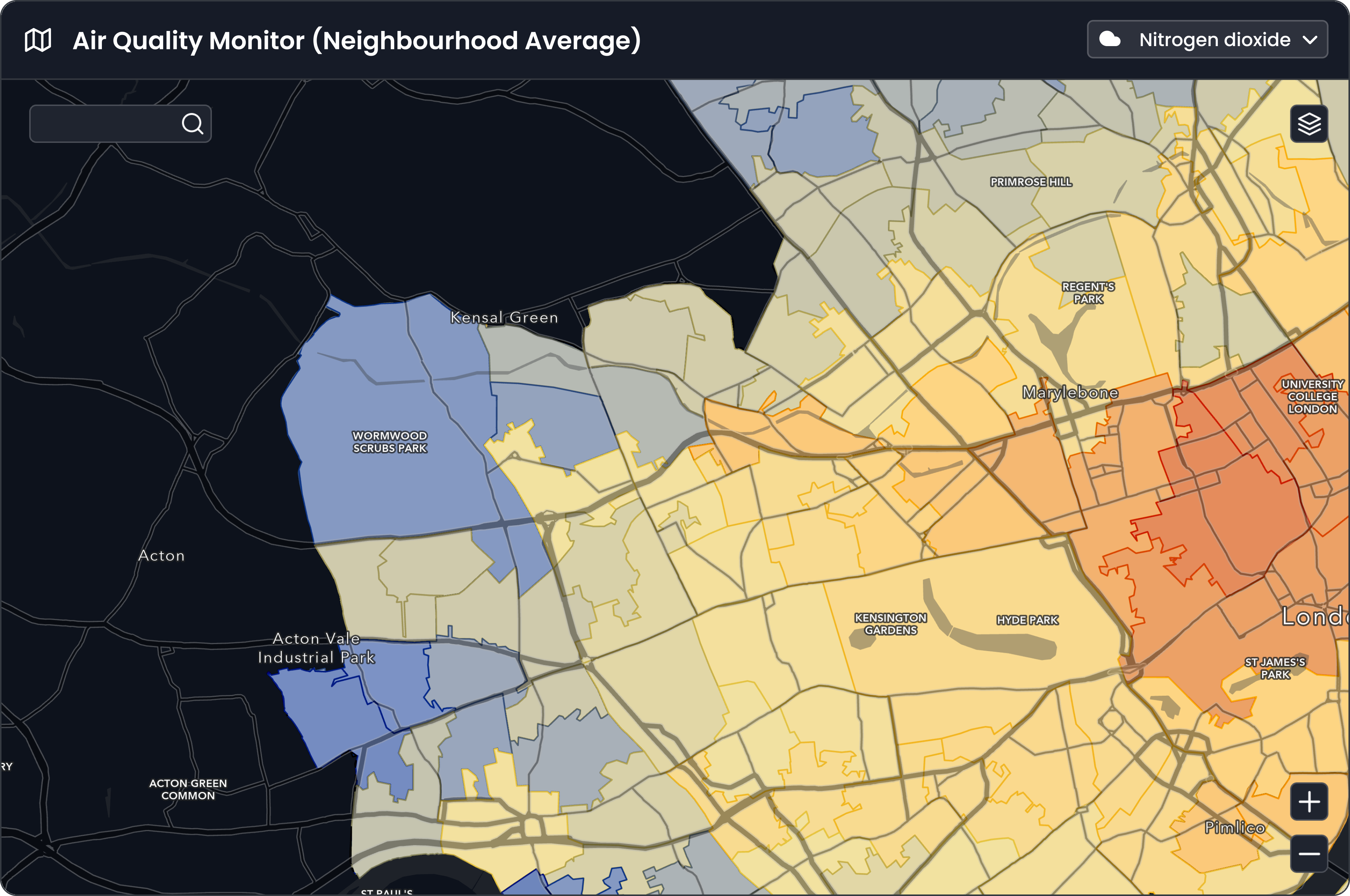 Insight into the air quality within neighbourhoods