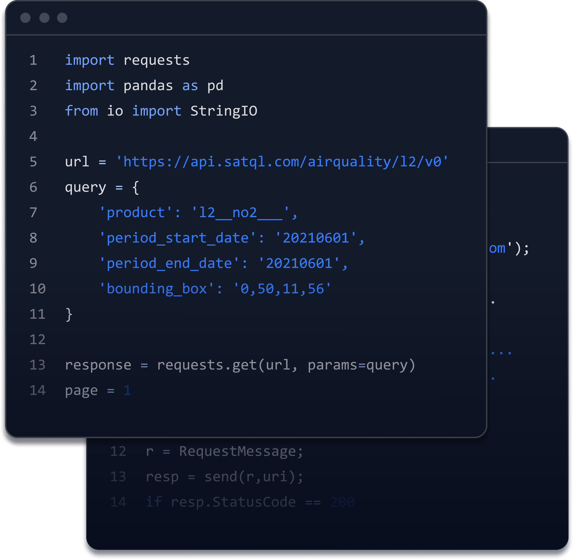 API code example