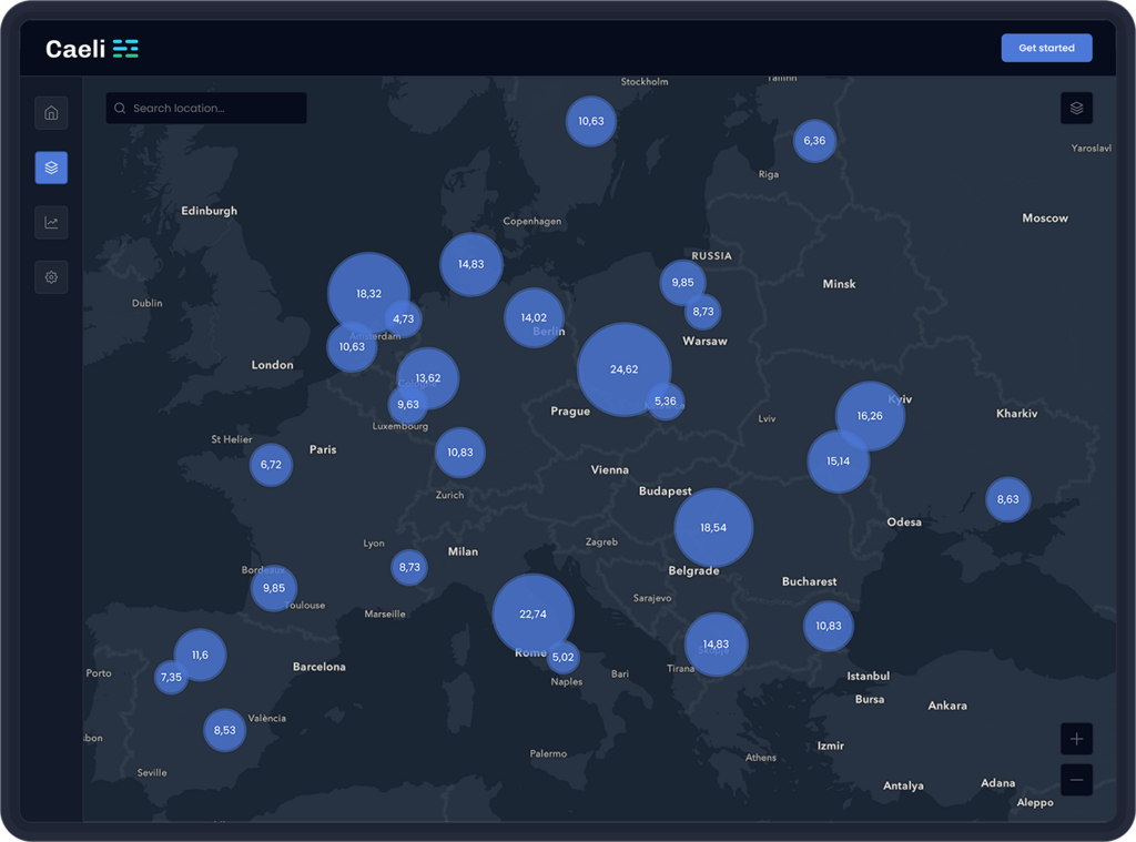 Carbon emission monitor example map